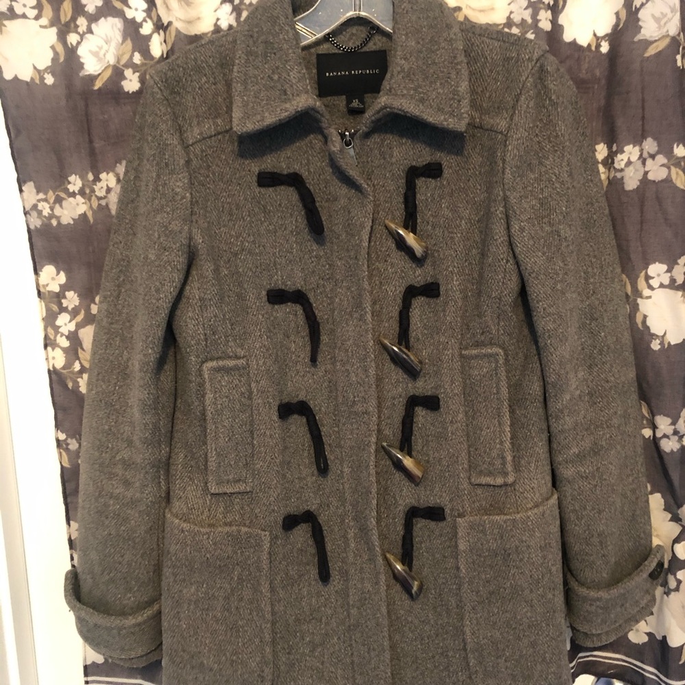 Banana Republic Gray Wool Peacoat